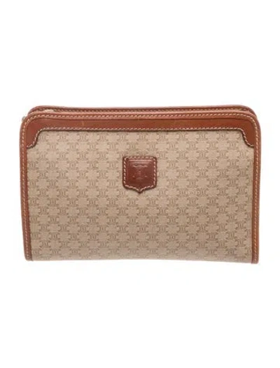 Pre-owned Celine Macadam Clutch Vintage In Neutrals