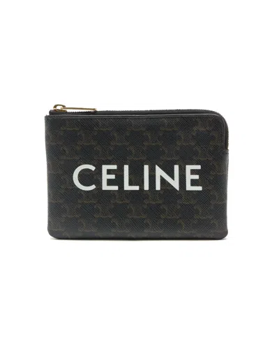 Pre-owned Celine Céline Macadam Coin Purse In Black