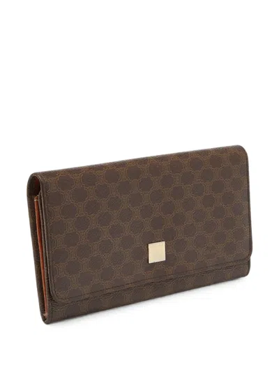 Pre-owned Celine Macadam Continental Wallet In Brown