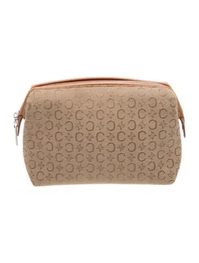 Pre-owned Celine Macadam Cosmetic Pouch In Neutral