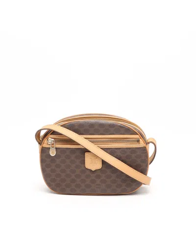 Celine Céline Macadam Crossbody Bag In Brown