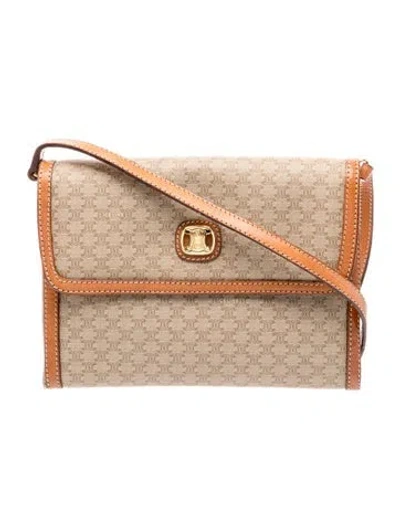 Pre-owned Celine Macadam Crossbody Bag In Neutral