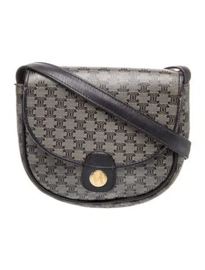 Pre-owned Celine Macadam Crossbody Bag Vintage In Blue