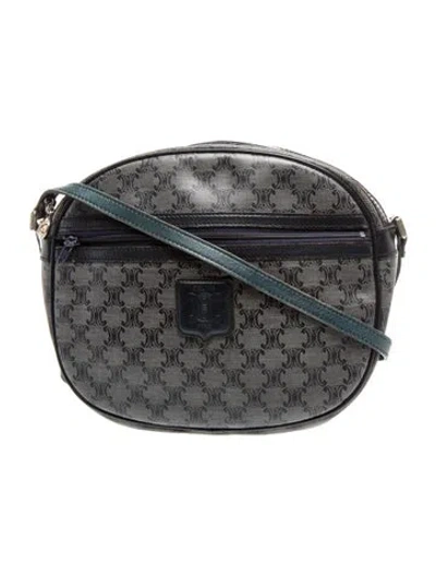 Pre-owned Celine Macadam Crossbody Bag Vintage In Blue