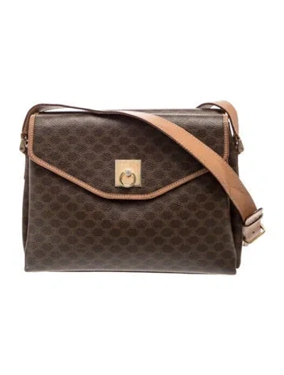 Pre-owned Celine Macadam Crossbody Bag Vintage In Brown