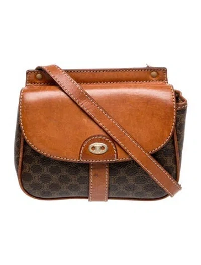 Pre-owned Celine Macadam Crossbody Bag Vintage In Brown