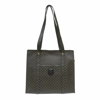 Pre-owned Celine Macadam Dark Brown Pvc Leather Tote Bag ()