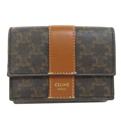Pre-owned Celine Macadam Dark Brown Pvc Wallet (tri-fold) ()
