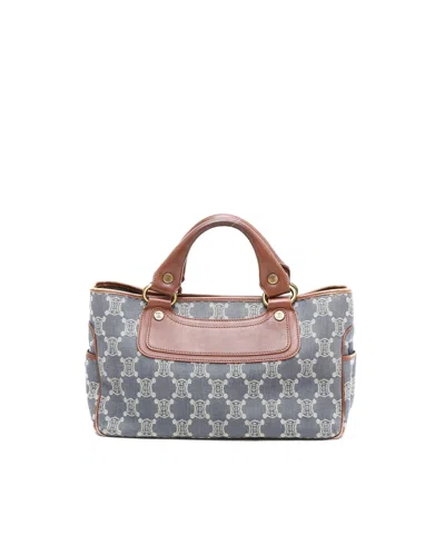 Celine Céline Macadam Denim Boogie Bag In Blue