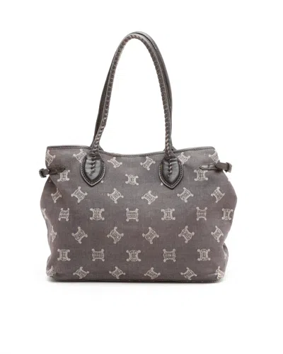 Celine Céline Macadam Denim Tote Bag In Multi