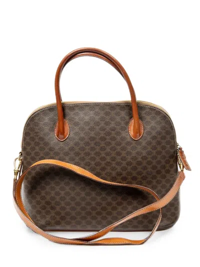 Celine Macadam Dome Tote Bag In Brown