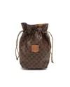 Celine Céline Macadam Drawstring Pouch In Brown