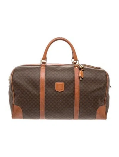 Pre-owned Celine Macadam Duffle Bag In Brown