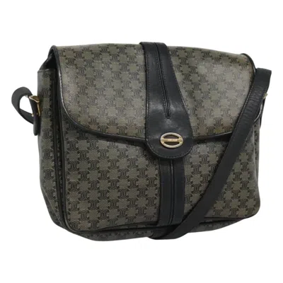 Pre-owned Celine Céline Macadam Grey Canvas Shoulder Bag ()