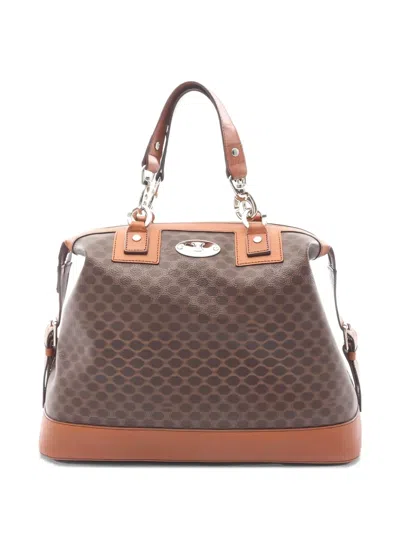 Pre-owned Celine Macadam Handle Handbag In Brown