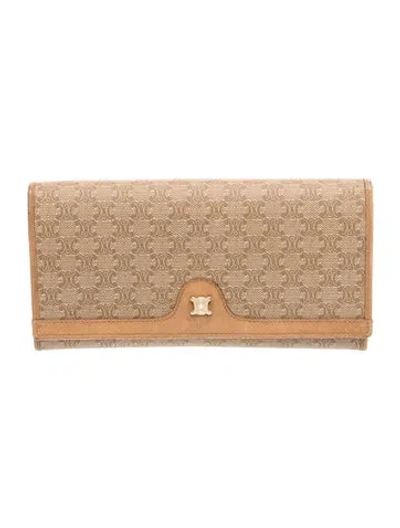 Pre-owned Celine Macadam Leather Bifold Wallet In Neutrals