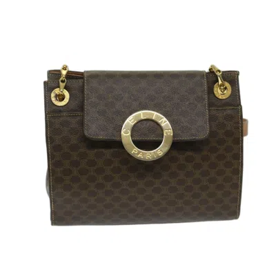 Pre-owned Celine Macadam Leather Shoulder Bag () In Brown