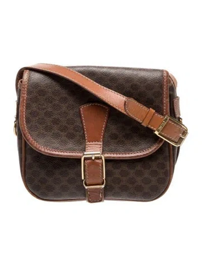 Pre-owned Celine Macadam Macadam Crossbody Bag Vintage In Brown