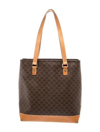 Pre-owned Celine Macadam Macadam Tote In Brown