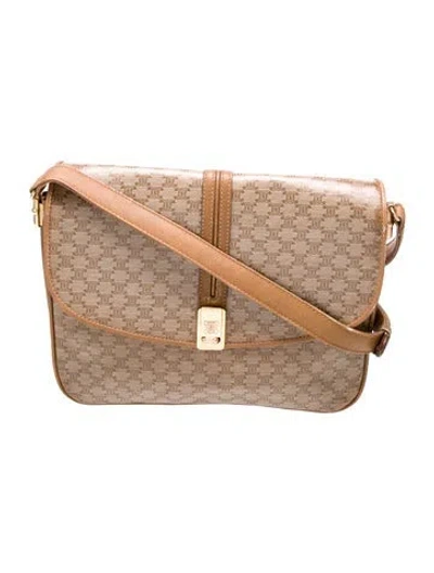 Pre-owned Celine Macadam Messenger Bag In Brown