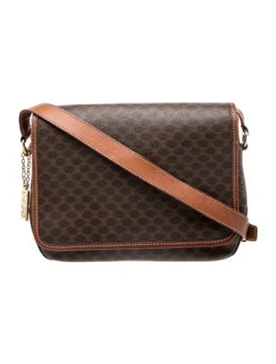 Pre-owned Celine Macadam Messenger Bag In Brown