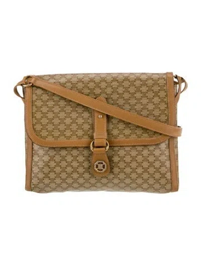 Pre-owned Celine Macadam Messenger Bag In Brown
