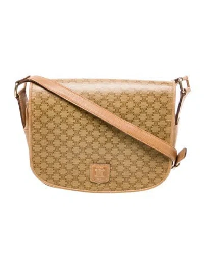 Pre-owned Celine Macadam Messenger Bag In Brown