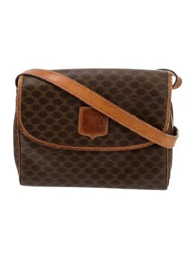 Pre-owned Celine Macadam Messenger Bag In Brown