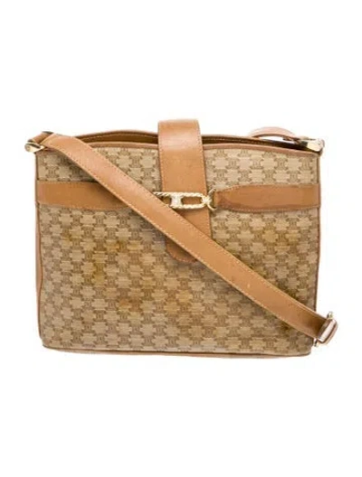 Pre-owned Celine Macadam Messenger Bag In Brown