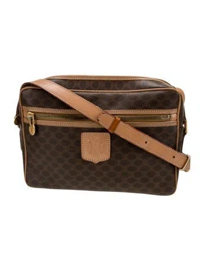 Pre-owned Celine Macadam Messenger Bag In Brown