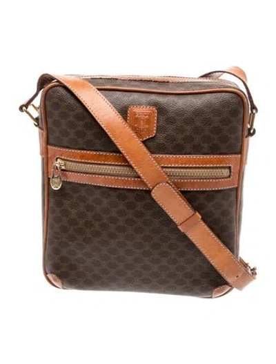 Pre-owned Celine Macadam Messenger Bag In Brown
