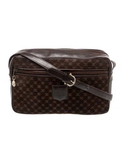 Pre-owned Celine Macadam Messenger Bag In Brown
