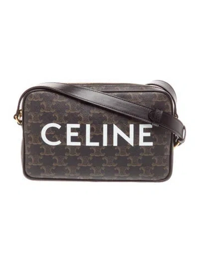 Pre-owned Celine Macadam Messenger Bag In Gray