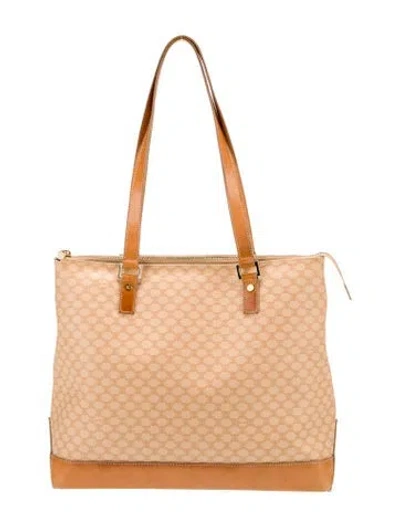 Pre-owned Celine Macadam Messenger Bag Medium In Neutral