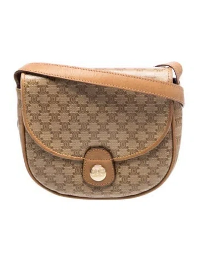 Pre-owned Celine Macadam Messenger Bag Medium Vintage In Brown