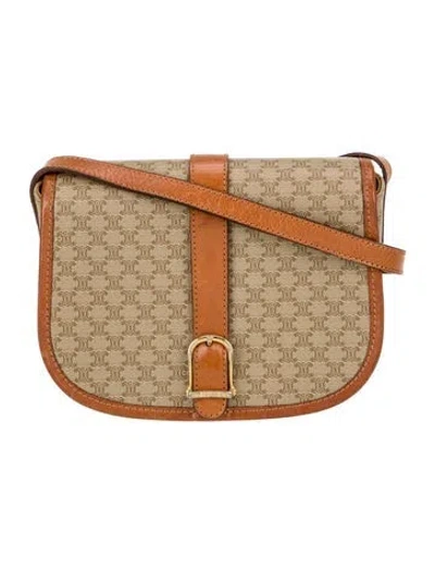Pre-owned Celine Macadam Messenger Bag In Neutral