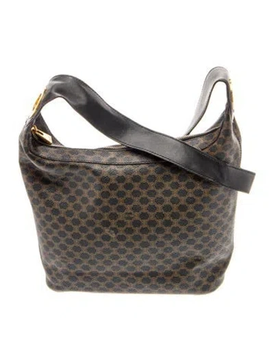 Pre-owned Celine Macadam Messenger Bag Vintage In Black