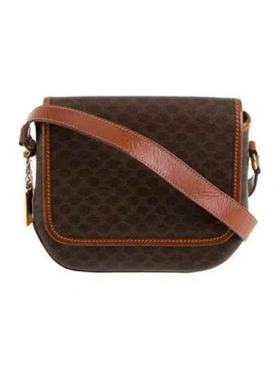 Pre-owned Celine Macadam Messenger Bag Vintage In Brown