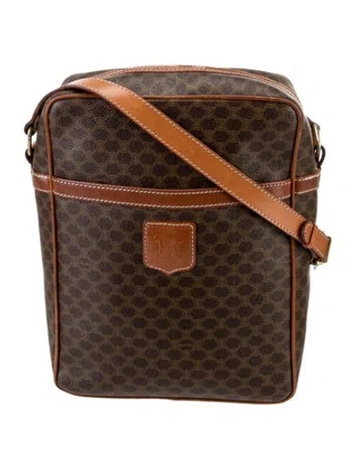 Pre-owned Celine Macadam Messenger Bag Vintage In Brown