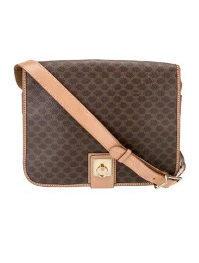 Pre-owned Celine Macadam Messenger Bag Vintage In Brown