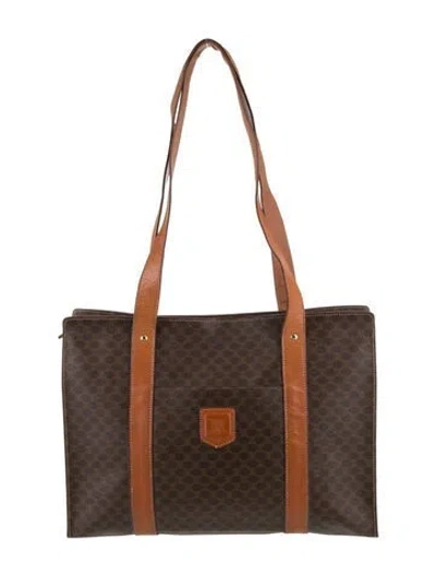 Pre-owned Celine Macadam Messenger Bag Vintage In Brown