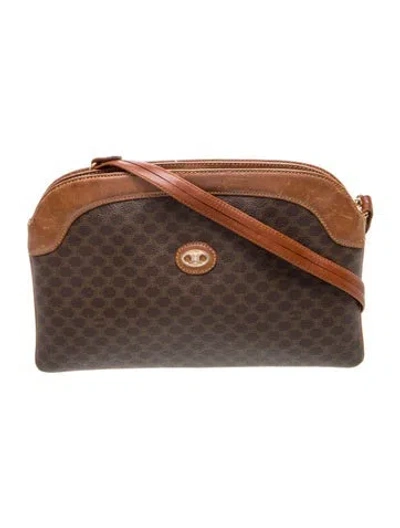 Pre-owned Celine Macadam Messenger Bag Vintage In Brown