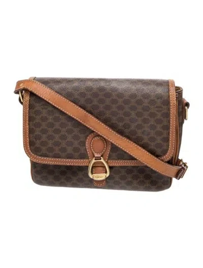 Pre-owned Celine Macadam Messenger Bag Vintage In Brown
