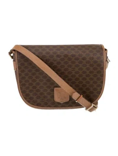 Pre-owned Celine Macadam Messenger Bag Vintage In Brown