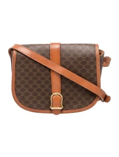 Pre-owned Celine Macadam Messenger Bag Vintage In Brown