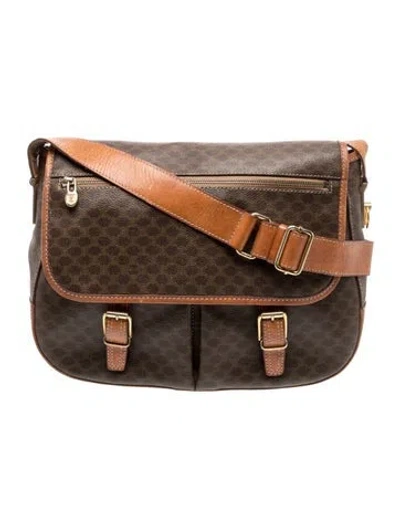 Pre-owned Celine Macadam Messenger Bag Vintage In Brown
