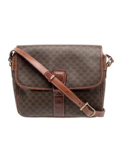 Pre-owned Celine Macadam Messenger Bag Vintage In Brown
