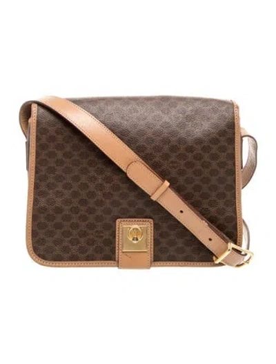 Pre-owned Celine Macadam Messenger Bag Vintage In Brown