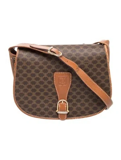 Pre-owned Celine Macadam Messenger Bag Vintage In Brown