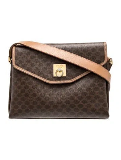 Pre-owned Celine Macadam Messenger Bag Vintage In Brown